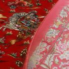 Hedvábný koberec Lov bordó 60x90 vysoce kvalitní viskózový hedvábný koberec z Íránu