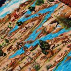 Hedvábný koberec Nazhivan béžová 100x150 viskózový hedvábný perský koberec