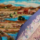 Hedvábný koberec Nazhivan béžová 100x150 viskózový hedvábný perský koberec