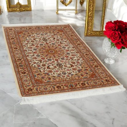Hedvábný koberec Negin cream 100x150 vysoce kvalitní viskózový hedvábný koberec z Íránu