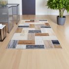 Moderní koberec šedá modrá hnědá SAMI 80x150 koberec do obýváku nebo ložnice