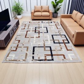   Moderní koberec šedá hnědá AMIR 200x300 Koberec do obýváku