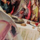 Hedvábný koberec Poslední večeře 80x120 Íránský viskózový hedvábný koberec