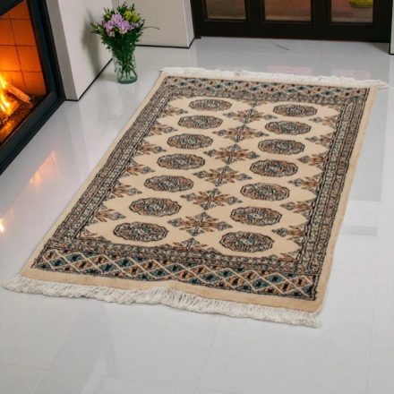 Pákistánský koberec béžový Buchara 76x123 ručně vázaný orientální koberec