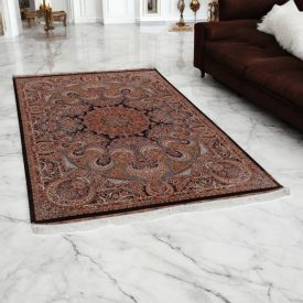   Hedvábný koberec Paniz hnědá 150x225 Íránský viskózový hedvábný koberec
