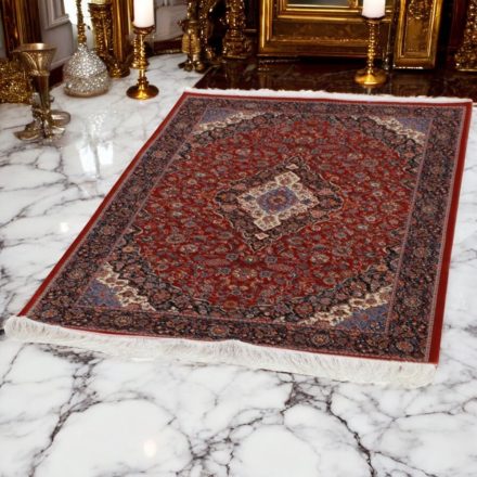 Hedvábný koberec Sialk cihlově červená 100x150 viskózový hedvábný perský koberec