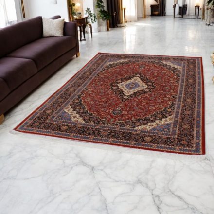 Hedvábný koberec Sialk cihlově červená 180x270 Íránský viskózový hedvábný koberec