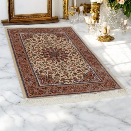 Hedvábný koberec Reihan cream 100x150 viskózový hedvábný perský koberec