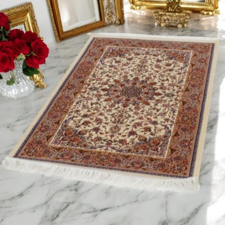 Hedvábný koberec Reihan cream 90x150 vysoce kvalitní viskózový hedvábný koberec z Íránu