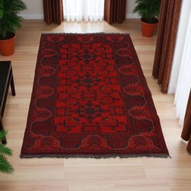   Afghánský koberec vínový Bukharai 187x82 ručně vázaný koberec