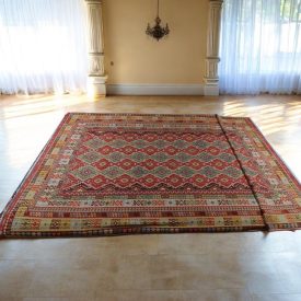   Extra velký koberec Kilim 404x814 ručně tkaný afghan vlněný kilim