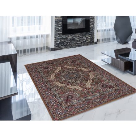 Perský koberec hnědý Medalion 140x200 prémiový koberec do obývacího pokoje a ložnice