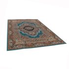 Perský koberec Kerman modrý 200x300 kvalitní koberec do obýváku z akrylu