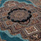 Perský koberec Kerman modrý 200x300 kvalitní koberec do obýváku z akrylu