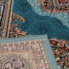 Perský koberec Kerman modrý 200x300 kvalitní koberec do obýváku z akrylu