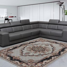   Perský koberec šedý TABRIZ 160x230 kvalitní akrylový koberec do obýváku