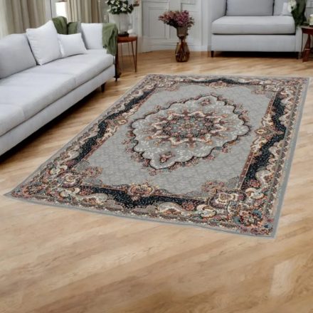 Perský koberec šedý TABRIZ 160x230 kvalitní akrylový koberec do obýváku