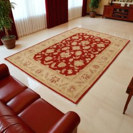   Ziegler vlněný koberec červený-béžový 202x293 koberec do obýváku