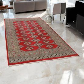   Pákistánský koberec červený Jaldar 153x259 ručně vázaný orientální koberec