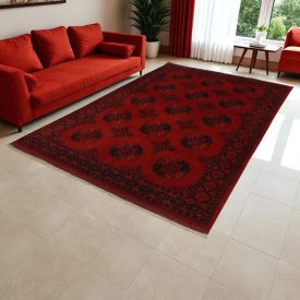   Orientální koberec vínový Ersari 195x294 ručně vázaný afghánský koberec
