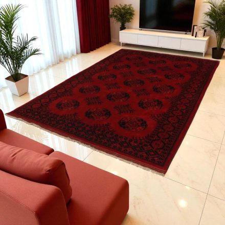 Orientální koberec vínový Ersari 202x294 ručně vázaný afghánský koberec