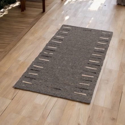 Hustý koberec z vlny Rustic 70x147 hnědý koberec