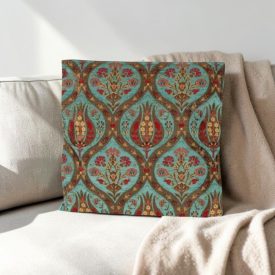   Dekorační polštář tyrkysový 45x45 cm – Granátové jablko Bosporu