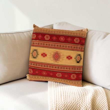 Dekorační polštář bordó 45x45 cm – Karavanní pruhy