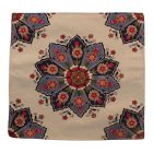 Dekorační polštář krémový 45x45 cm – Modrá rozeta