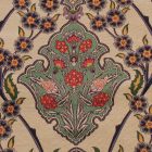 Dekorační polštář béžový 45x45 cm – Orientální ptačí zahrada