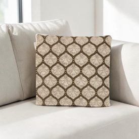   Dekorační polštář světle šedý 45x45 cm – Stříbrný ornament