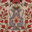 Dekorační polštář krémový 45x45 cm – Orientální váza