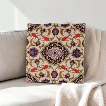 Dekorační polštář krémový 45x45 cm – Safírový tulipán