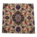 Dekorační polštář krémový 45x45 cm – Safírový tulipán