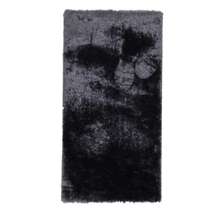 Jednobarevný koberec fekete 60x110 měkký strojově tkaný koberec