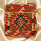 Ručně tkaný povlak na polštář 45x45 Dekorační polštář Kilim