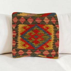   Afghánský povlak na polštář Kilim 40x40 ručně tkaný polštář