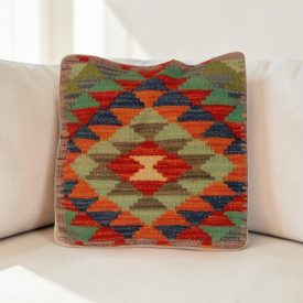   Afghánský povlak na polštář Kilim 40x40 ručně tkaný polštář