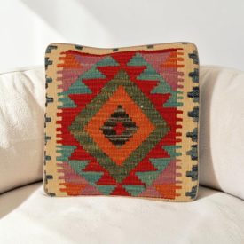   Orientální polštář 40x40 ručně tkaný kilimový povlak na polštář