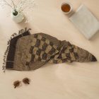 Elegantní dámský a pánský šátek 215x105 šedý černý s autentickým vzorem