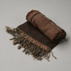 Elegantní dámský a pánský šátek 215x105 hnědý s autentickým vzorem