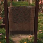 Elegantní dámský a pánský šátek 215x105 hnědý s autentickým vzorem