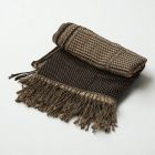 Elegantní dámská a pánská šála 215x105 šedý černý bavlněný šátek