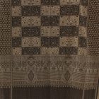 Elegantní dámská a pánská šála 215x105 šedý černý bavlněný šátek