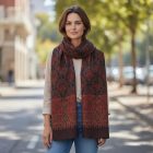 Elegantní šátek 215x105 fialově modrý tenký dámský šátek