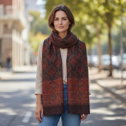 Elegantní šátek 215x105 fialově modrý tenký dámský šátek