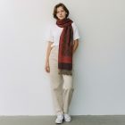 Elegantní šátek fialově zelený 215x105 tenký dámský šátek