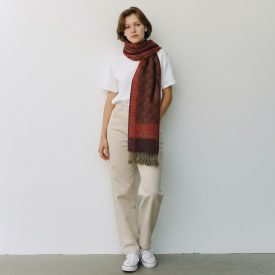   Elegantní šátek fialově zelený 215x105 tenký dámský šátek