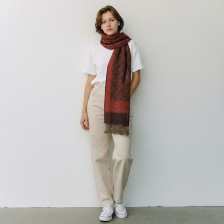 Elegantní šátek fialově zelený 215x105 tenký dámský šátek