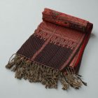 Šál s orientálním vzorem lila hnědý 215x105 bavlněný šátek